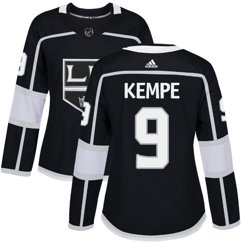 Adidas Los Angeles Kings #9 Adrian Kempe Black Home Authentic Women Stitched NHL Jersey